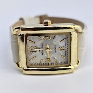 Bell‎ Rose Women's Watch 27MM Cream Dial Cream Faux Leather Bands New Battery